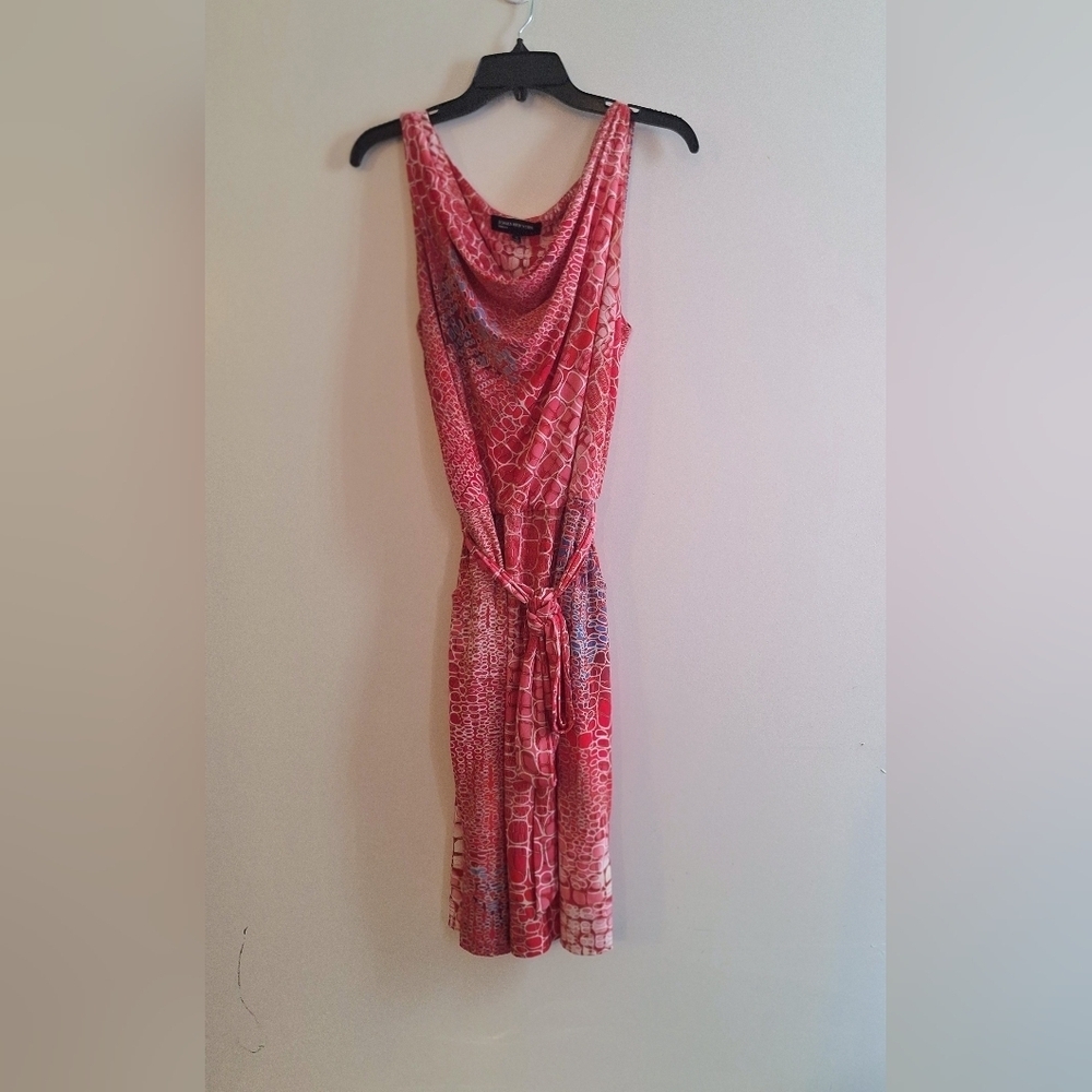 NWOT Chic Jones New York Coral and White Sleeveless Dress - Picture 5 of 6